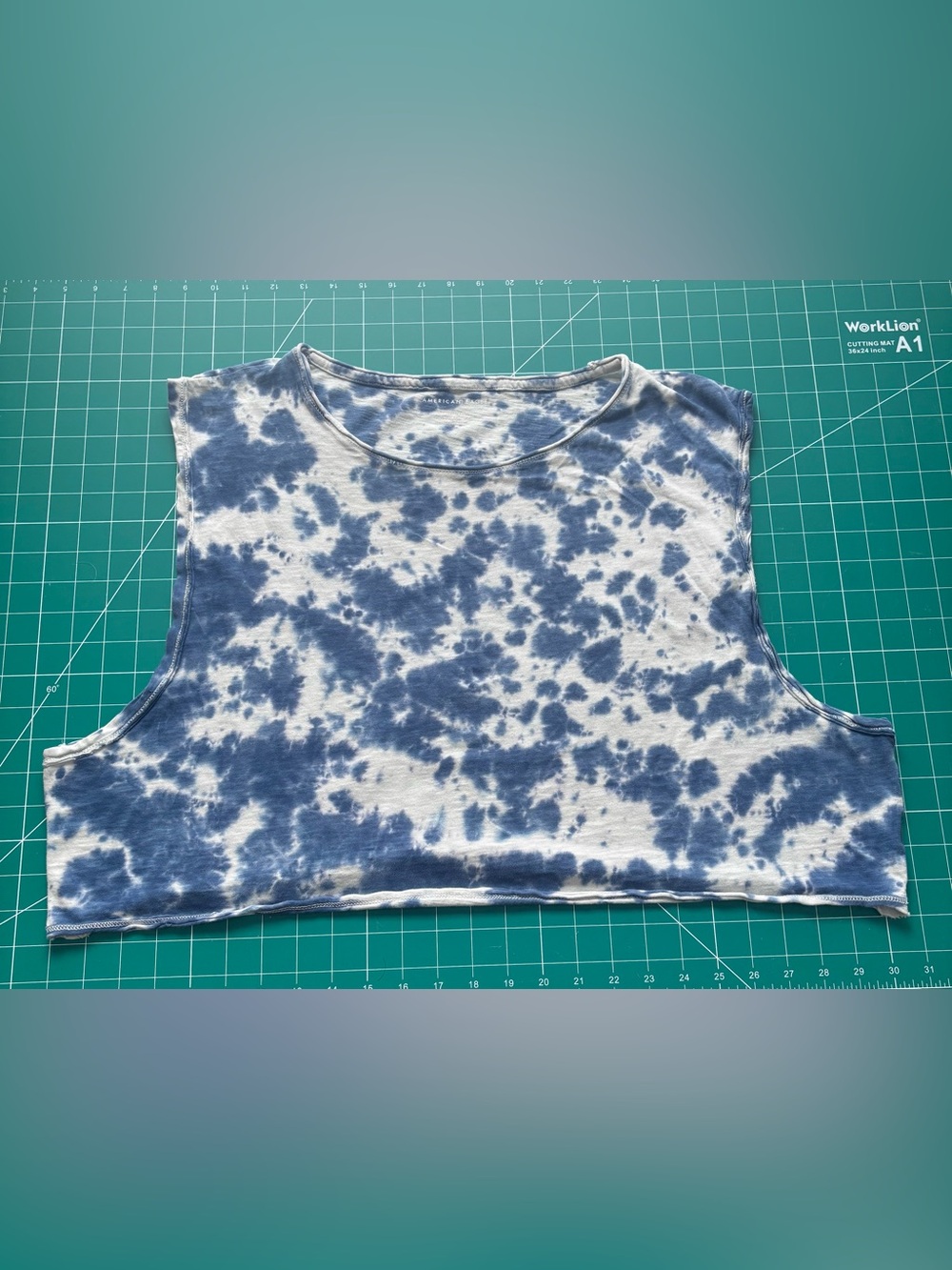 Blue Tie Dye American Eagle Crop Tank